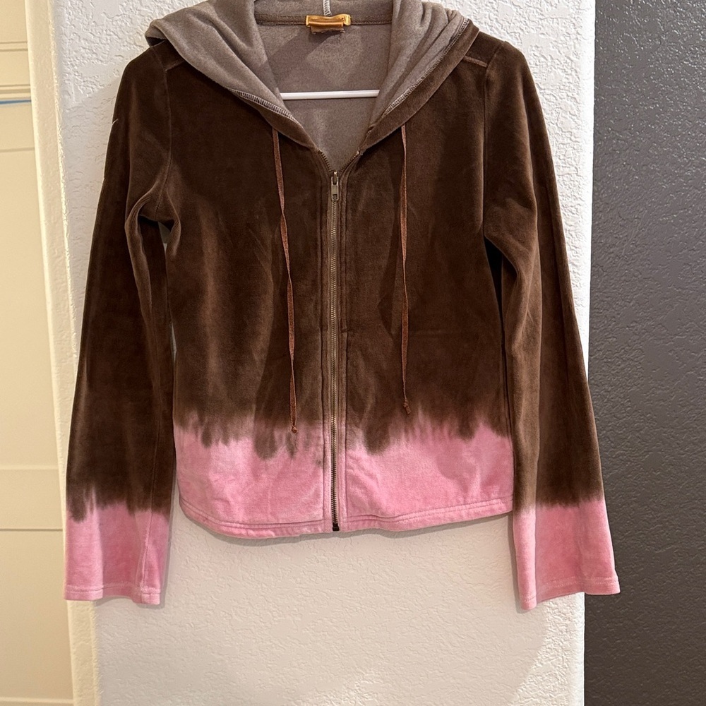 Brown and Pink Women's Hooded Jacket​